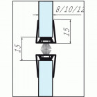 Plinthe en clippage à brosse droite de dessous de porte en verre type gdp pour porte épaisseur 10 mm