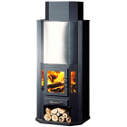 Poêle à bois bouilleur diplomat 11 b inox 14kw - 18kw type cheminée / chaudière