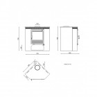 Fm poêle à bois d'angle m-105 9kw avec porte en fonte