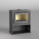 Fm poêle à bois acier m-203 12,5kw à chaleur ventilée