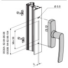 Poignée crémone menuiserie aluminium à 1 fourche gea noir 9005
