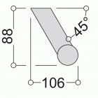 Poignée de porte battante inox nt type stg 522-32, diamètre 32 mm, hauteur 500 mm, entraxe 300 mm