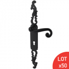 Poignées de porte fer forgé rustique coq noir trou clé l 330x36 mm lot de 50
