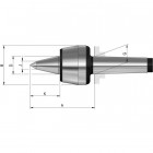 Pointe tournante à pointe allongée n° 604 HVL, Taille : 106, MK 3, A 95,5 mm, B : 58,5 mm, D : 25 mm, G : 23,825 mm, K : 47 mm, J : 12 mm