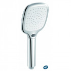 Pommeau de douche 3 jets intenses (air +) tête carrée large économique chromé anticalcaire NF