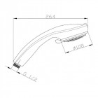 Pommeau de douche large 7 jets fonction stop chromé anticalcaire