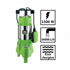 Pompe d'évacuation vito pour eaux chargées 1500w - vide piscine, eaux de pluie, cave - câble électrique 6m