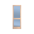 Porte nue, sans cadre, bois bouleau : 2 carreaux, 83 cm à recouvrement