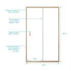 Porte de douche coulissante 120x200cm - Profilés aluminium effet Bois - Verre 6mm - WOOD CRUSH Aurlane - FAC1074