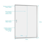 Porte de douche coulissante 140x200 cm - Verre transparent - Profilé chrome - CHROMED CRUSH Aurlane - FAC770