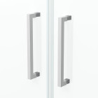 Porte de douche double battant 90x200cm - Verre trempé transparent 6mm - Profil chromé Aurlane - FAC228