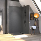 Porte de douche fixe 90x200cm - ROLLING CHROMED SIDE 90 / RETOUR 90 Aurlane - FAC616