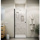 Porte de douche pivotante 90x195cm - Verre trempé 8mm anticalcaire - Alu noir – DARK ELEMENTARY Aurlane - FAC1103