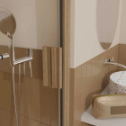 Porte de douche pivotante 90x200cm - Profilés aluminium effet Bois - Verre 6mm - WOOD CRUSH Aurlane - FAC1073