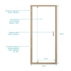 Porte de douche pivotante 90x200cm - Profilés aluminium effet Bois - Verre 6mm - WOOD CRUSH Aurlane - FAC1073