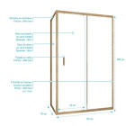 Porte de douche pivotante et retour 120x90x200cm - Profilés alu effet bois - Verre trempé 6mm - WOOD CRUSH Aurlane - PACF504