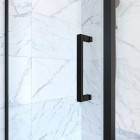 Porte de douche pivotante et retour 90x90x200 - Profilés noir mat - CRUSH PIVOTANTE Aurlane - FAC625