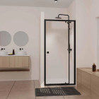 Porte de douche pivotante Noir 70-80x185cm - Extensible de 69 à 80 cm - BLACK SLIDE 70 80 Aurlane - FAC1131