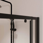 Porte de douche pivotante Noir 70-80x185cm - Extensible de 69 à 80 cm - BLACK SLIDE 70 80 Aurlane - FAC1131