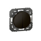 Poussoir double dooxie 6a 250v~ finition noir emballage blister (095265)