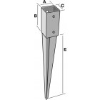 Pieds de poteau carrés à enfoncer dimensions  au choix
