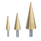 Lot de 3 Fraises etagees coniques HSS Ribimex - PRFEX3-VB