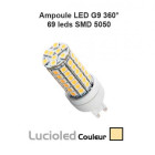 Ampoule led g9 8 watt (eq. 70 watt) - couleur au choix