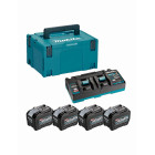 Makita 40V Li-ion MAX Set de 4 batteries 8.0Ah - Chargeur - Mbox - 1910A8-3
