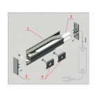 Profilé aluminium arrière ruban led - diffuseur - sans diffuseur, taille - 2000mm