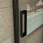 Porte de douche pivotante noir en verre anticalcaire 8 mm - Dimensions au choix