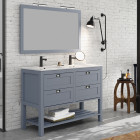 Meuble de salle de bain 120 cm double vasque - pin massif - 2 tiroirs - pyla -  bleu
