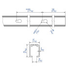 Rail en aluminium percé tous les 44 cm longueur 2 m