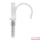 Seau 100 ramclip blanc simple 20mm pour gaines souples