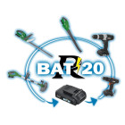 Coupe-bordure r-bat20 a batterie, 1 batterie 20v 2amp, avec chargeur, prbat20-cb