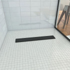 Receveur de douche à carreler 80x120cm - Grille caniveau linéaire Noir mat Aurlane - FAC343