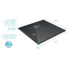 Receveur de douche Noir Effet Pierre 90x90 cm et grille décor perforée en Inox - ROCK 2 Aurlane - FAC1072