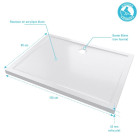 Receveur de douche à poser extra-plat en acrylique blanc rectangle - 120x90cm Aurlane - FAC379