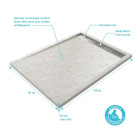 Receveur en acrylique blanc effet pierre 90x120x4 cm - Grille linéaire chrome - MOON Aurlane - FAC612