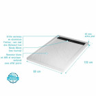 Receveur en acrylique MOON Blanc effet pierre 80x120x4 cm grille linéaire Noire Aurlane - FAC1022