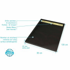 Receveur en acrylique Noir effet pierre 90x120x4 cm + Grilles linéaires chrome et Or Brossé - METEORA Aurlane - PACR307