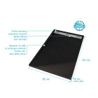 Receveur en acrylique Noir Effet Pierre 90x140x5 cm - Grille Linéaire Chrome - METEORA Aurlane - FAC1054