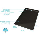 Receveur en acrylique Noir effet pierre 90x140x5 cm + Grilles linéaires chrome et Gun métal - METEORA Aurlane - PACR313