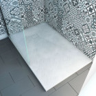 Receveur à poser en matériaux composite SMC - Finition ardoise blanc mat - 80x120 cm Aurlane - FAC202