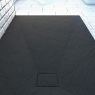 Receveur à poser en matériaux composite SMC - Finition ardoise noire - 80x120cm - ROCK 2 BLACK 80 Aurlane - FAC199