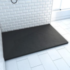 Receveur à poser en matériaux composite SMC - Finition ardoise noire - 80x120cm - ROCK 2 BLACK 80 Aurlane - FAC199