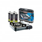 Réchaud gaz portable kemper allumage piezo + 4 cartouches gaz