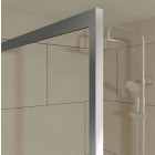 Retour pour paroi pour douche 90x200 cm - Profilés chrome - Verre transparent 6mm - CHROMED CRUSH Aurlane - FAC776