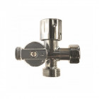 Robinet d arrêt wc 3 voies vertical laiton spécial douchette wc bidet
