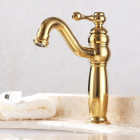 Robinet lavabo mitigeur classique en doré