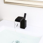 Robinet lavabo mitigeur contemporain à manette laiton massif noir